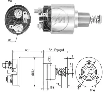 Solenoide de arranque Fiat Tipo 160