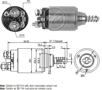 Solenoide de arranque ZM544 ZM