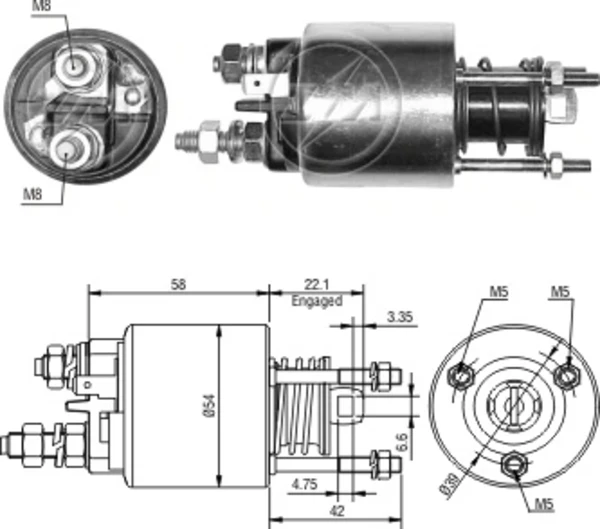 Interruptor magnético, estárter Fiat Punto (176C)