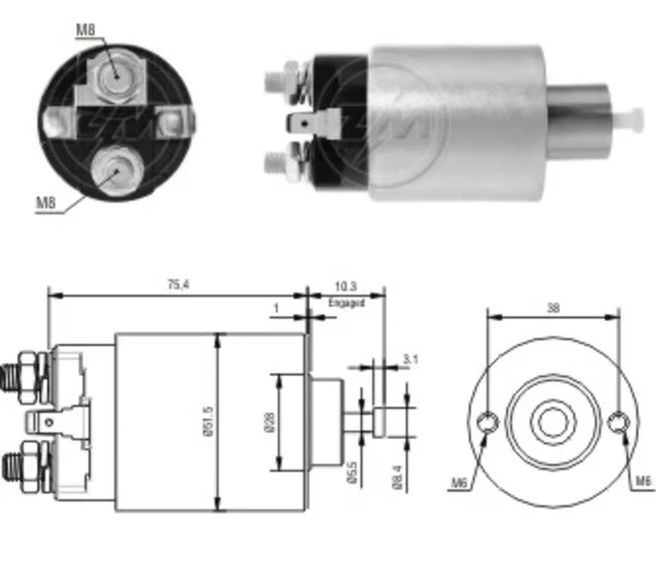 Interruptor magnético, estárter Mitsubishi Pajero IV LONG (V90)