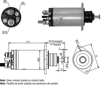 Solenoide de arranque ZM2818 ZM