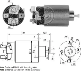 Solenoide de arranque ZM4698 ZM