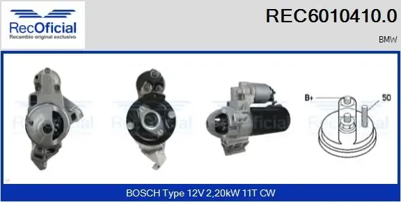 Motor de arranque REC60104100 Recoficial
