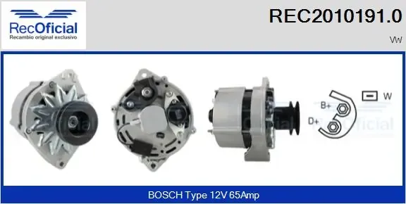 Alternador REC20101910 Recoficial