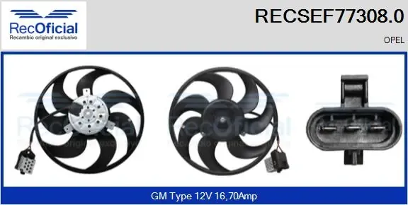 Ventilador del motor RECSEF773080 Recoficial