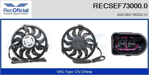 Ventilador del motor RECSEF730000 Recoficial