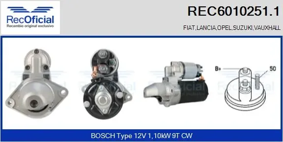 Motor de arranque REC60102511 Recoficial