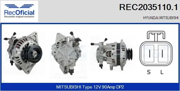 Alternador REC20351101 Recoficial