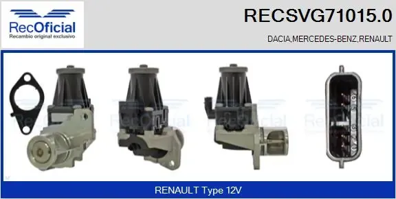 Válvula EGR RECSVG710150 Recoficial