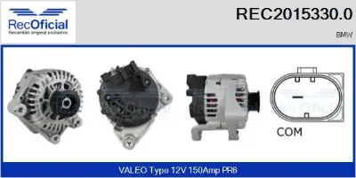 Alternador RECOFICIAL REC20153300
