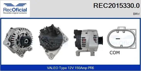 Alternador REC20153300 Recoficial
