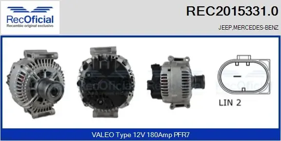 Alternador REC20153310 Recoficial