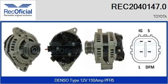 Alternador REC20401470 Recoficial