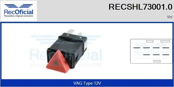 Boton de luz de emergencía RECSHL730010 Recoficial