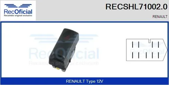 Boton de luz de emergencía RECSHL710020 Recoficial