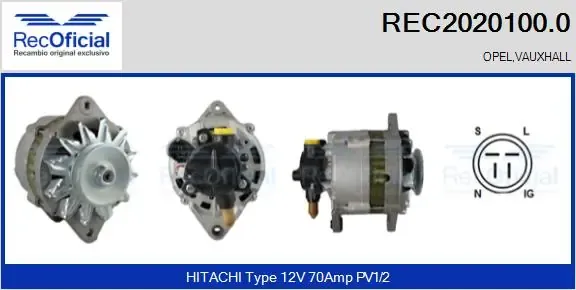 Alternador REC20201000 Recoficial