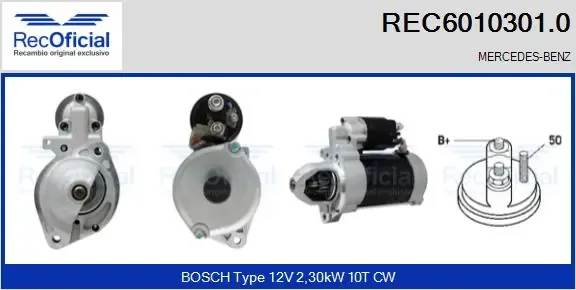 Motor de arranque REC60103010 Recoficial