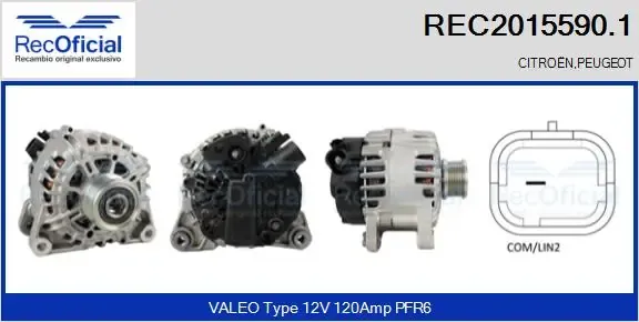 Alternador REC20155901 Recoficial