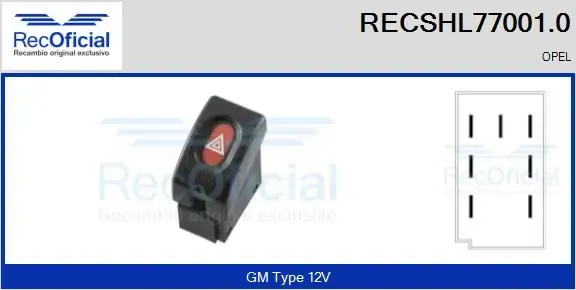 Boton de luz de emergencía RECSHL770010 Recoficial