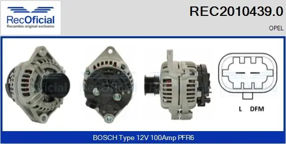 Alternador REC20104390 Recoficial