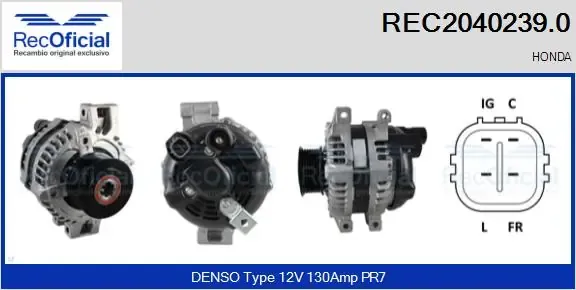 Alternador REC20402390 Recoficial