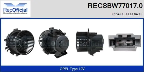 Ventilador habitáculo RECSBW770170 Recoficial