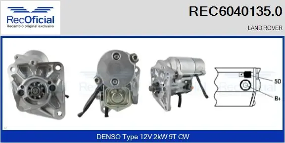 Motor de arranque REC60401350 Recoficial