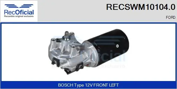 Motor limpiaparabrisas RECSWM101040 Recoficial