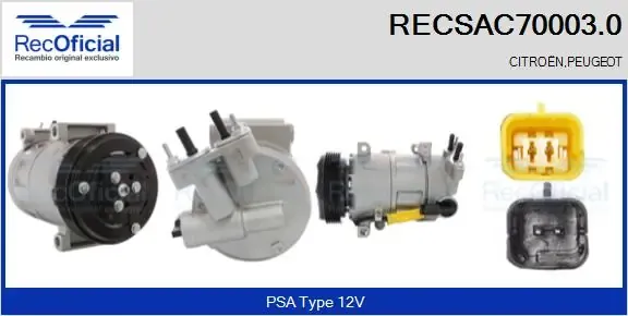 Compresor de aire acondicionado RECSAC700030 Recoficial