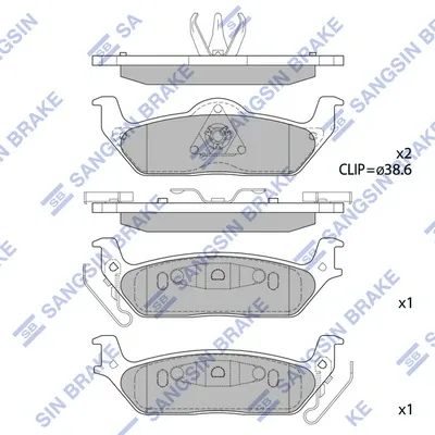 Pastillas de freno traseras 8L3Z2V200B Ford