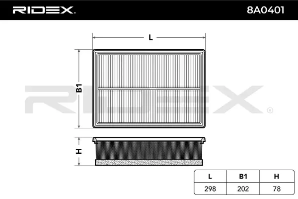 Filtro de aire 8A0401 Ridex