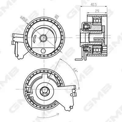 Tensor correa distribución GTB0230 GMB
