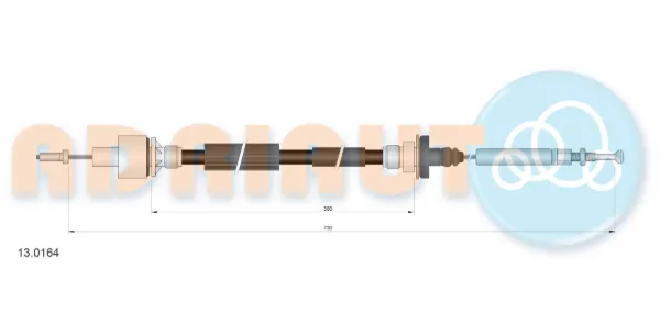 Cable de embrague 130164 Adriauto