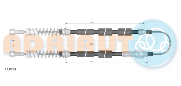 Cable de freno de mano trasero derecho/izquierdo 110284 Adriauto