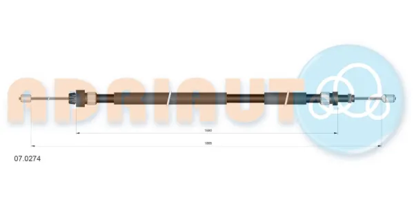 Cable de freno de mano trasero derecho 070274 Adriauto