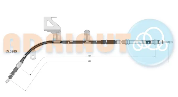 Cable de freno de mano trasero derecho 550285 Adriauto