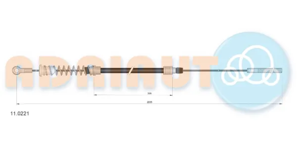 Cable de freno de mano trasero derecho 110221 Adriauto