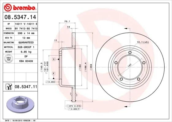 Disco de freno 08534714 Brembo