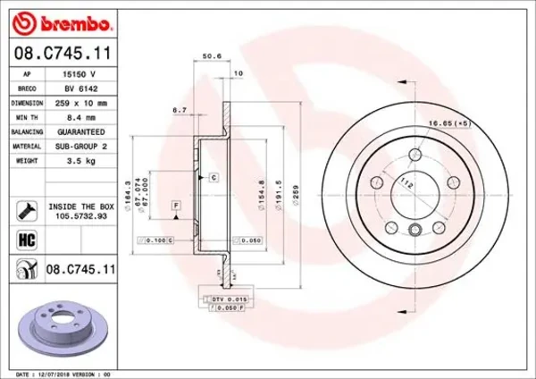 08C74511 Brembo