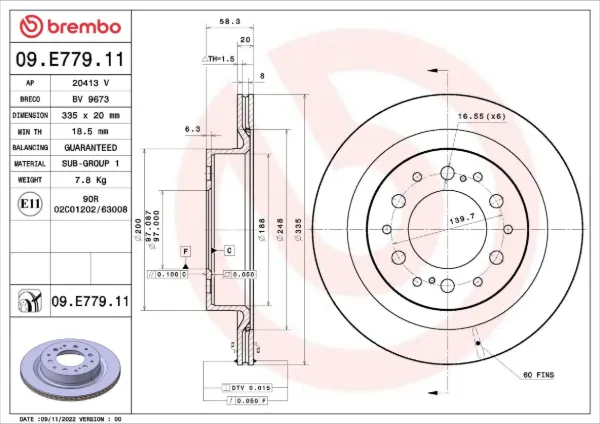 Disco de freno trasero DBA43769S DBA