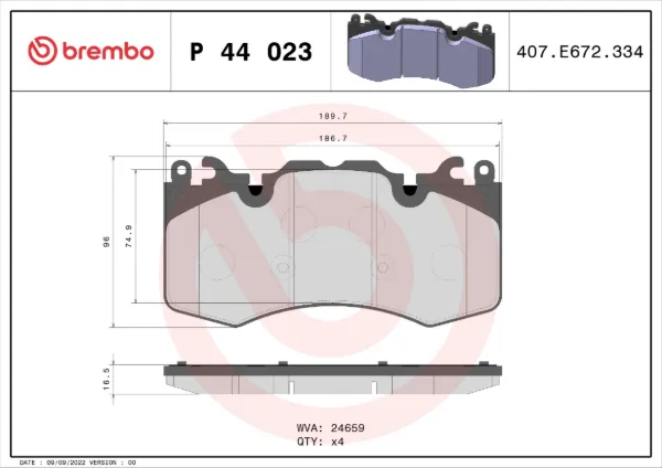 Pastillas de freno P44023 Brembo