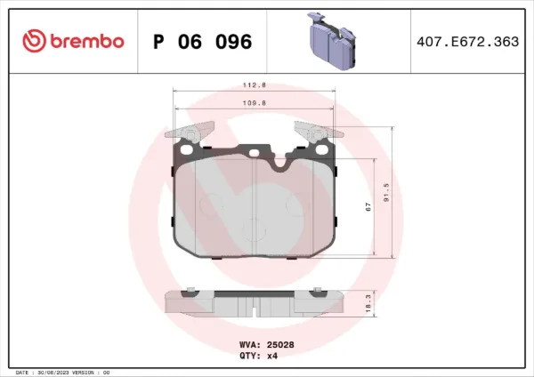 Pastillas de freno P06096 Brembo