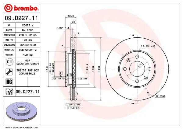 09D22711 Brembo