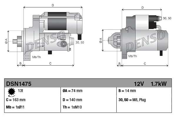 Motor de arranque DSN1475 Denso
