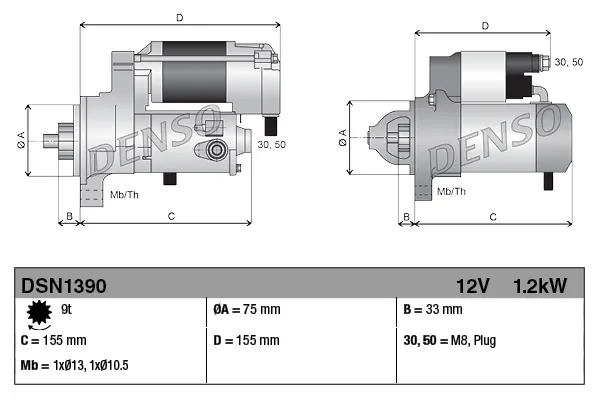 Motor de arranque DSN1390 Denso