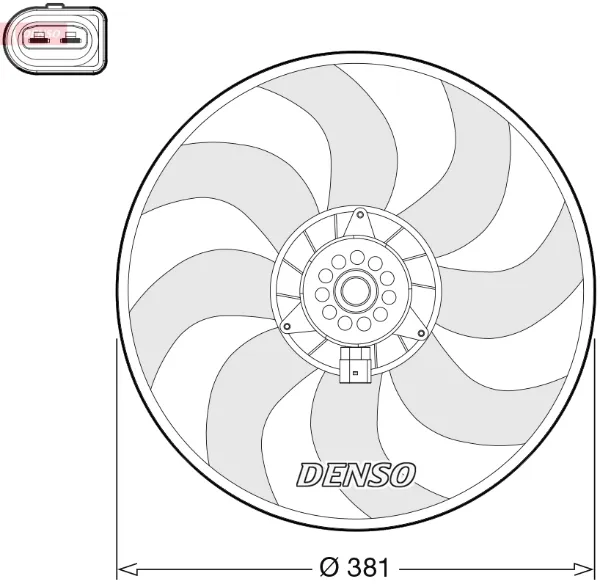 Ventilador eléctrico de refrigeración completo izquierdo (motor y hélice) DER02006 Denso