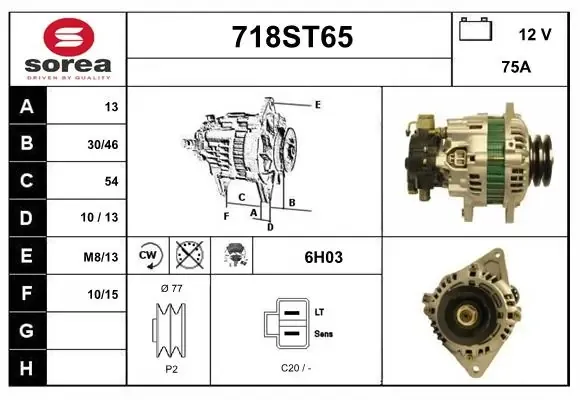 Alternador 718ST65 Startcar