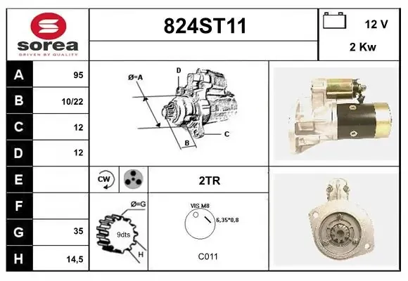 Motor de arranque 824ST11 Startcar