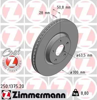 Disco de freno 250137520 Zimmermann