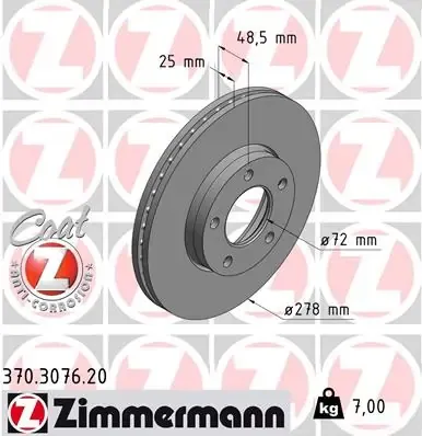 Zimmermann 25965.155.1: Disco De Freno De Metal De Alta Calidad. Frenado Seguro Y Duradero Para Tu Vehículo